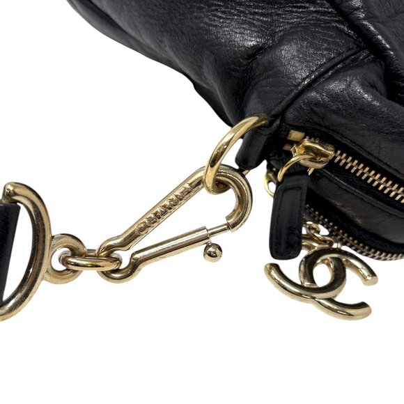 CHANEL Vintage CC Logo Crossbody Bag Lambskin Jersey Scales Leather [106390] - Picture 15 of 16